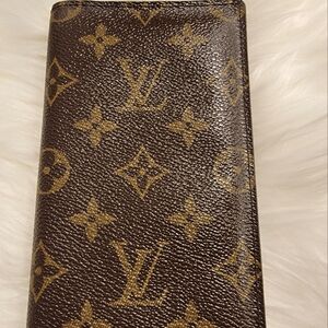 Vintage Louis Vuitton Monogram Checkbook Wallet Authentic